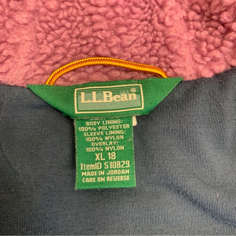 L.L.Bean Sherpa Hooded Jacket Punk/Blue -XL 18 - Picture 11 of 14
